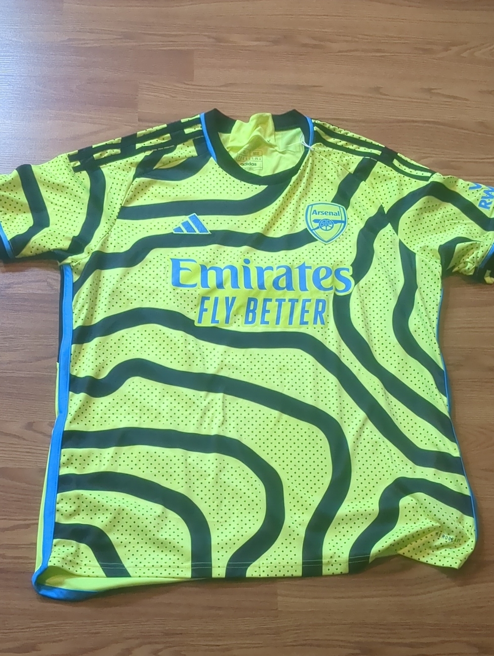 Adidas Arsenal 2023/24 Away Soccer Jersey Shirt Shock Yellow Islington XL